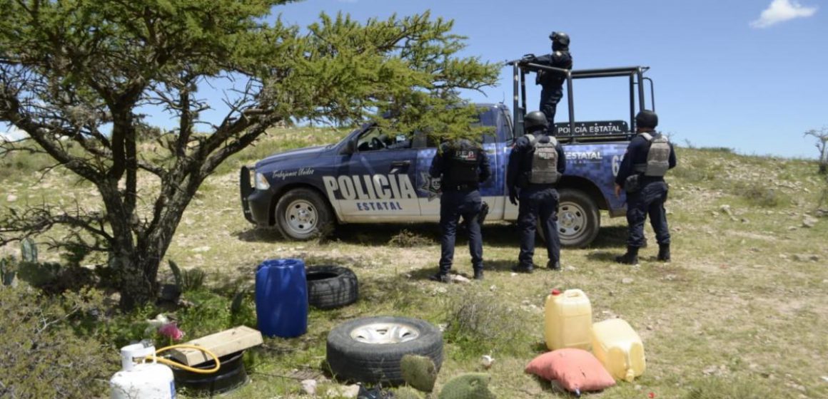 SSP REVENTÓ CINCO CAMPAMENTOS DEL CRIMEN ORGANIZADO Y ASEGURÓ DOS VEHÍCULOS EN FRESNILLO