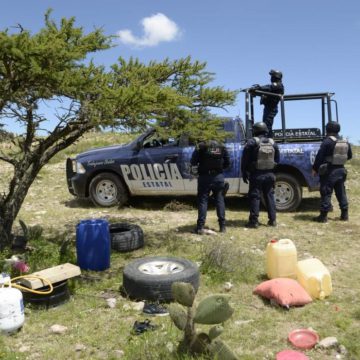 SSP REVENTÓ CINCO CAMPAMENTOS DEL CRIMEN ORGANIZADO Y ASEGURÓ DOS VEHÍCULOS EN FRESNILLO