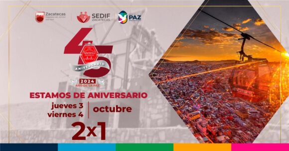 INVITA GOBIERNO DE ZACATECAS A DISFRUTAR DE PROMOCIÓN 2X1 EN EL TELEFÉRICO ZACATECAS