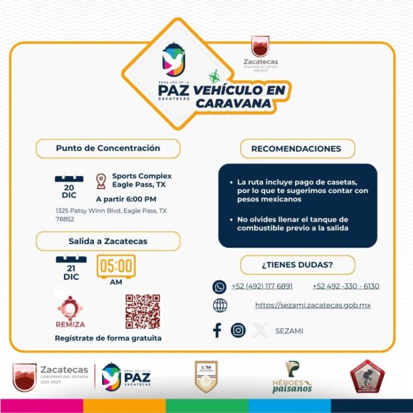 ALISTAN PROGRAMA “VEHÍCULO EN CARAVANA POR LA PAZ” PARA MIGRANTES QUE VISITARÁN EL ESTADO EN TEMPORADA DECEMBRINA ALISTAN PROGRAMA “VEHÍCULO EN CARAVANA POR LA PAZ” PARA MIGRANTES QUE VISITARÁN EL ESTADO EN TEMPORADA DECEMBRINA