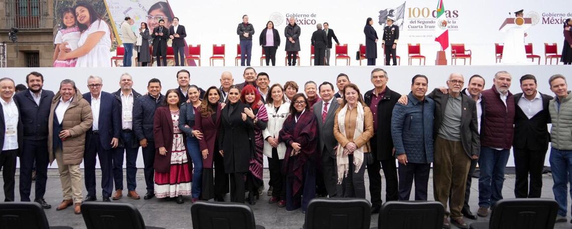 ASISTE EL GOBERNADOR DAVID MONREAL, A CELEBRACIÓN DE LOS PRIMEROS 100 DÍAS DEL MANDATO DE LA PRESIDENTA CLAUDIA SHEINBAUM PARDO