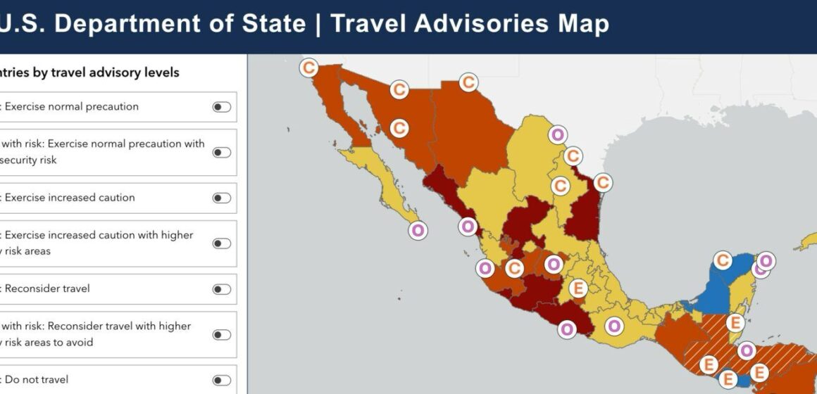 EE.UU. COLOCA A 30 ESTADOS DE MÉXICO EN ALERTA DE SEGURIDAD PARA VIAJES