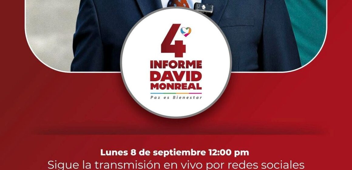HOY RINDE SU 4TO INFORME EL GOBERNADOR DAVID MONREAL