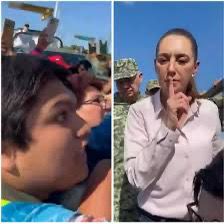 RECIBE CLAUDIA SHEINBAUM RECLAMOS EN POZA RICA