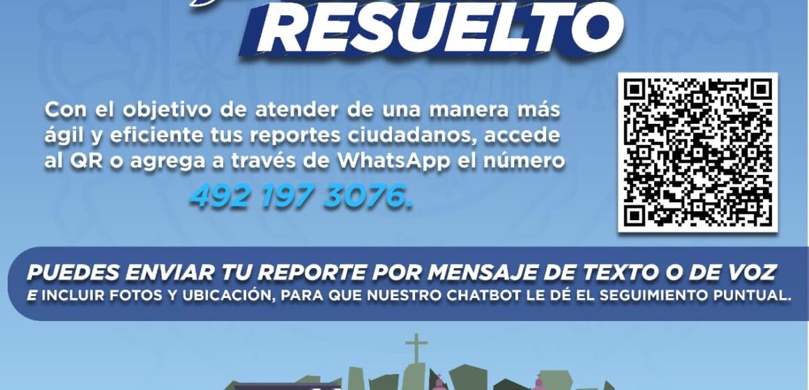 ZACATECAS CAPITAL LANZA “BACHE RESUELTO”, CHATBOT PARA REPORTAR BACHES EN TIEMPO REAL